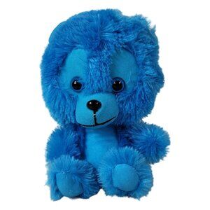 2/$15 Classic Toy Big Head Wolf Bear Plush Blue 10" Fluffy Stuffed Tag Removed